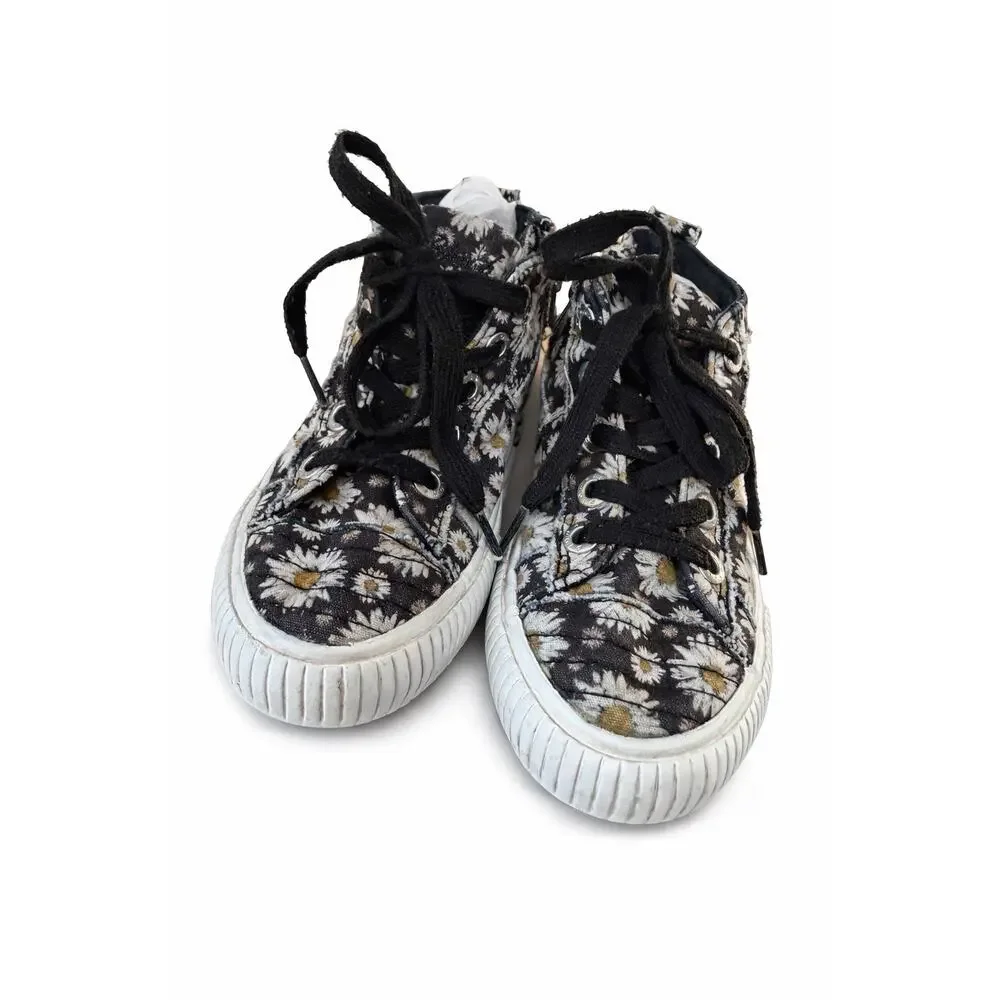 Blowfish Malibu Daisy Floral High Top Sneakers‎ Girls Side Zip Coquette Cute